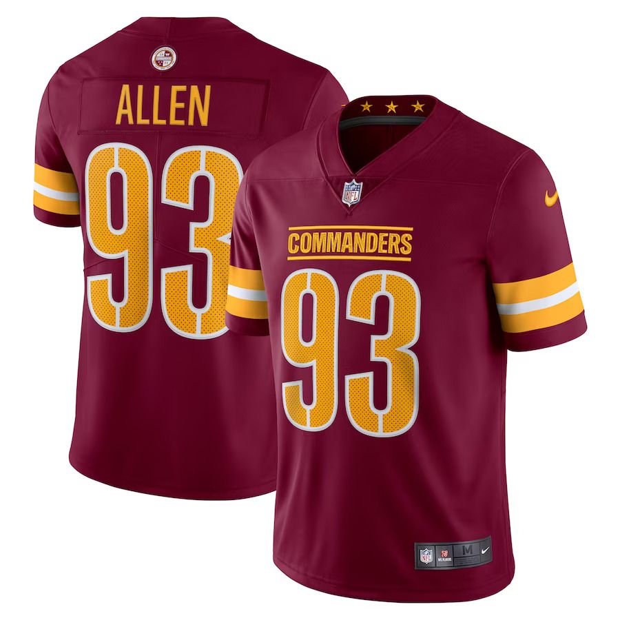 Men Washington Commanders #93 Jonathan Allen Nike Burgundy Vapor Limited NFL Jersey->washington commanders->NFL Jersey